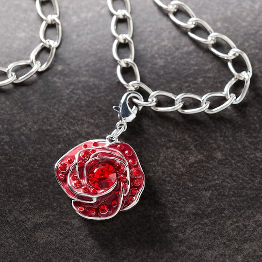 Red Austrian Crystal Rose Charm by Bead Landing™